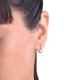 Sculpted Gleam Silver Hoop Earrings,,hi-res view 2