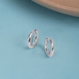 Glossy Chic Silver Earrings,,hi-res view 1