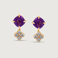Moonlit Martini 14KT Diamond & Amethyst Drop Earrings,,hi-res view 3