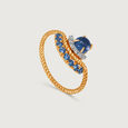 Bubbly Bliss 14KT Diamond & London Blue Topaz Finger Ring,,hi-res view 4