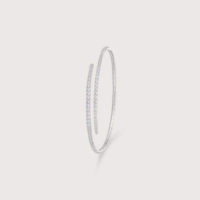 Twinned Gleam Silver Bangle,,hi-res image number null