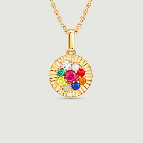 Glowing Navaratna Diamond Pendant