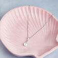 Shimmering Pearl Silver Pendant & Chain,,hi-res view 1