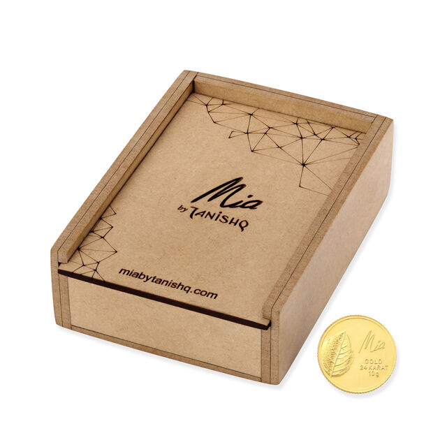 10 GM 24 Karat Tulsi Leaf Gold Coin,,hi-res image number null