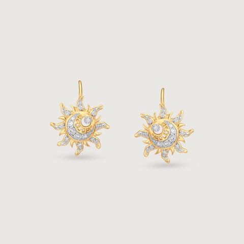 Solar Radiance Diamond Hoop Earrings