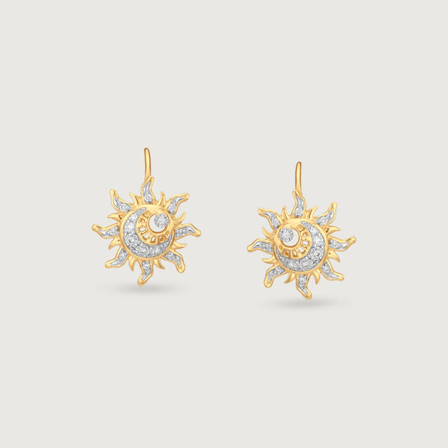 Solar Radiance Diamond Hoop Earrings,,hi-res image number null