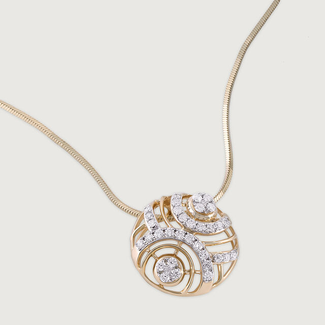 Classic Retro Gold & Diamond Pendant,,hi-res image number null