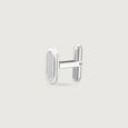 Oval Line Silver Cufflinks,,hi-res view 5
