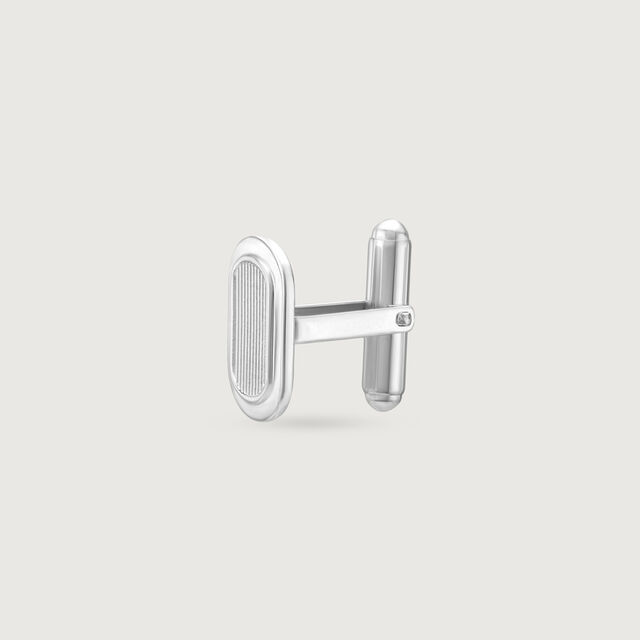 Oval Line Silver Cufflinks,,hi-res image number null
