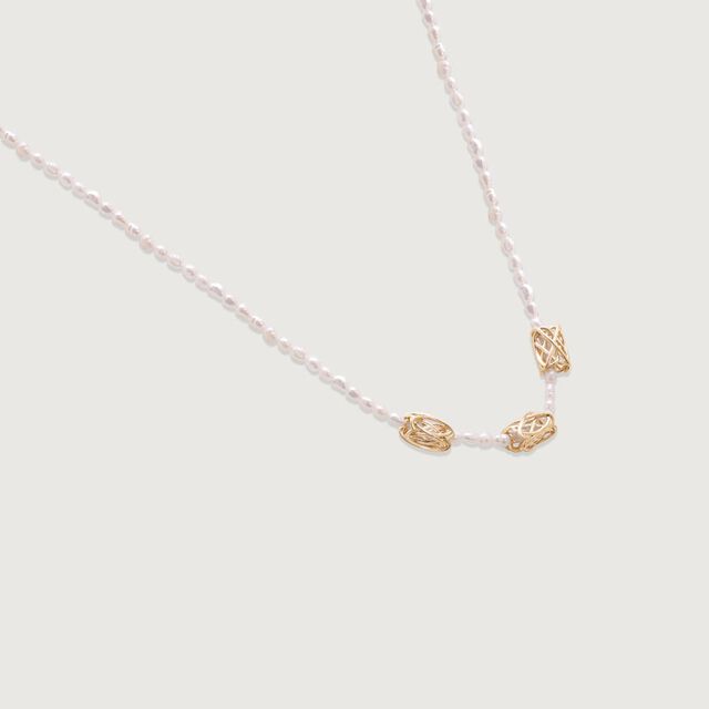Golden Lattice Pearl Chain,,hi-res image number null