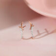 Sculpted Shine Gold & Diamond Stud Earrings,,hi-res view 1
