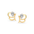 14KT Yellow Gold Sensuous Sparkle Diamond Stud Earrings,,hi-res view 1