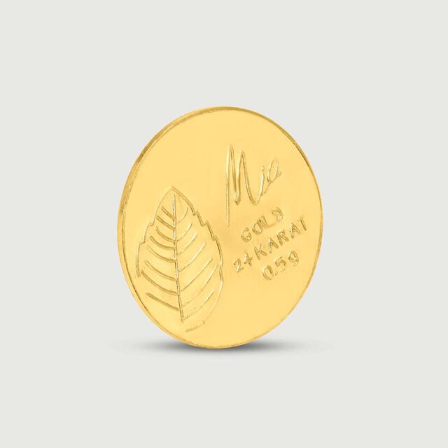Half Gram 24 Karat Tulsi Coin,,hi-res image number null