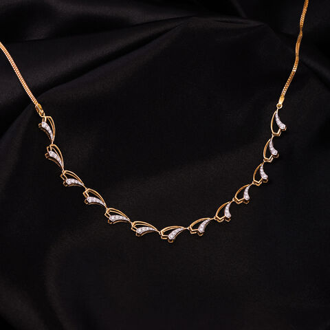 Glam Garden 14 Kt Gold and Diamond Necklace