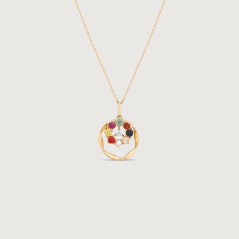 Navratna Shine Diamond Pendant