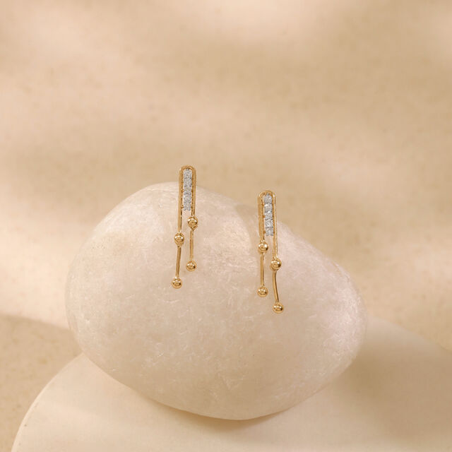 Playful Linear Diamond Drop Earrings,,hi-res image number null