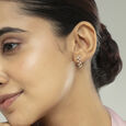 Radiant Luxe Gold & Diamond Hoop Earrings,,hi-res view 2