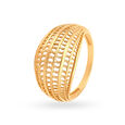 Ribbed Horizon Gold Ring,,hi-res view 1