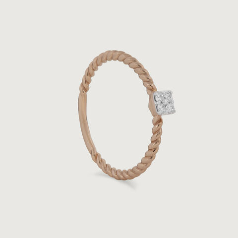 Twisted Grace Gold & Diamond Ring