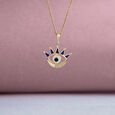 Royal Gaze Evil Eye Gold Pendant,,hi-res view 1