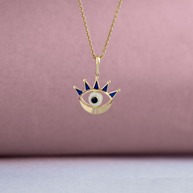Royal Gaze Evil Eye Gold Pendant,,hi-res image number null