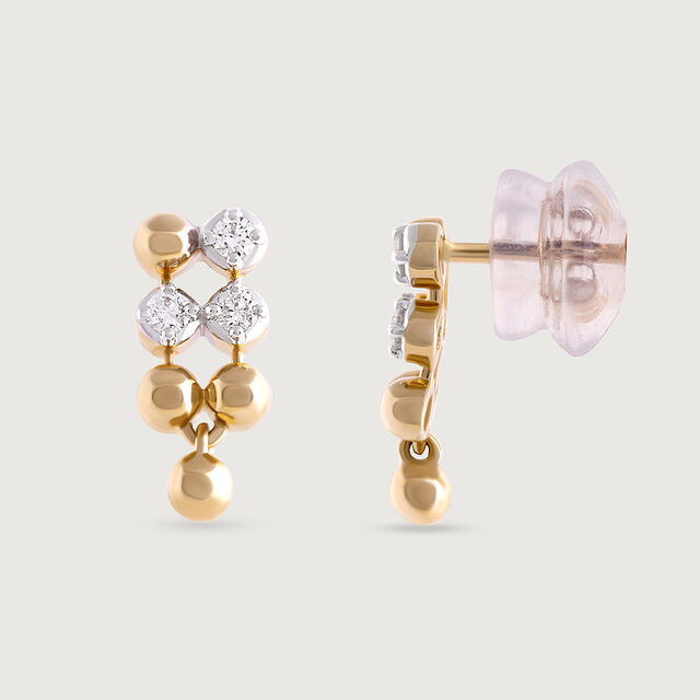 Glam Bubble Gold & Diamond Stud Earrings,,hi-res image number null