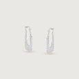 Radiant Wave Silver Hoop Earrings,,hi-res view 3