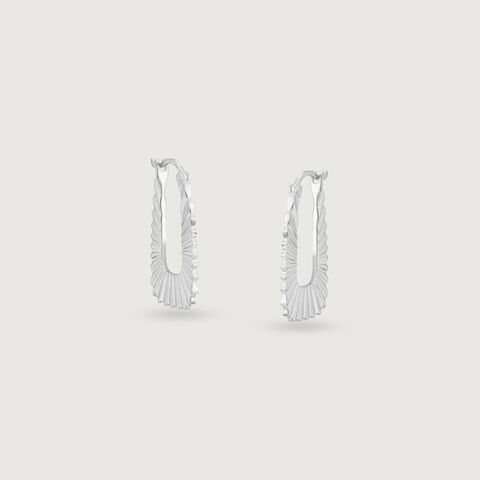 Radiant Wave Silver Hoop Earrings