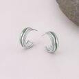 Mosaic Magic Silver Hoop Earrings,,hi-res view 1