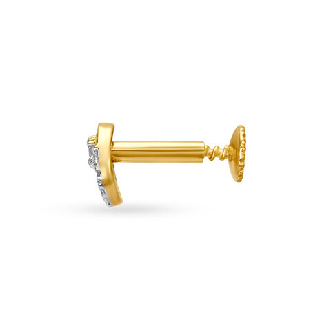14KT Yellow Gold Diamond Nose Pin