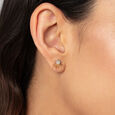 Radiant Sunburst Gold & Diamond Stud Earrings,,hi-res view 2