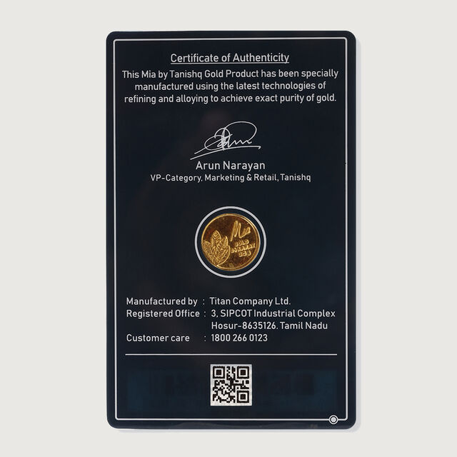 0.5 Gram 24 Karat Mango Leaf Coin,,hi-res image number null