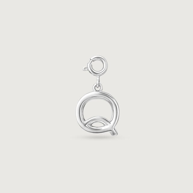 Contemporary Initial Q Silver Charm,,hi-res image number null