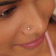 14KT Yellow Gold Diamond Nose Pin,,hi-res view 1