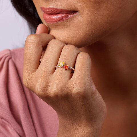 Citrine Sunshine & Garnet Glow Silver Ring