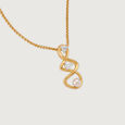 Lively Twist 14KT Diamond & Pearl Pendant,,hi-res view 4