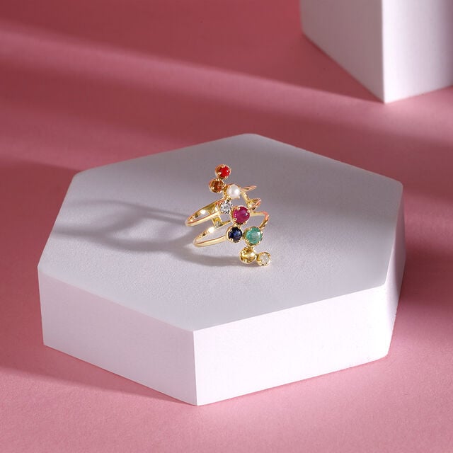 Chic Fusion 14KT Navaratna Finger Ring,,hi-res image number null