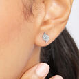 Elegant Swirl Silver Stud Earrings,,hi-res view 2