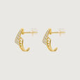 Angular Motion Diamond Hoop Earrings,,hi-res view 2
