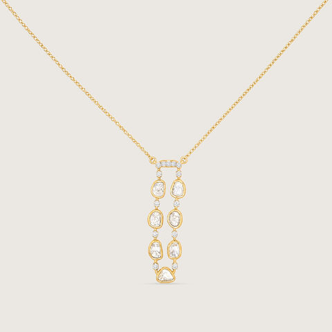 Elegant Cascade Polki Diamond Necklace