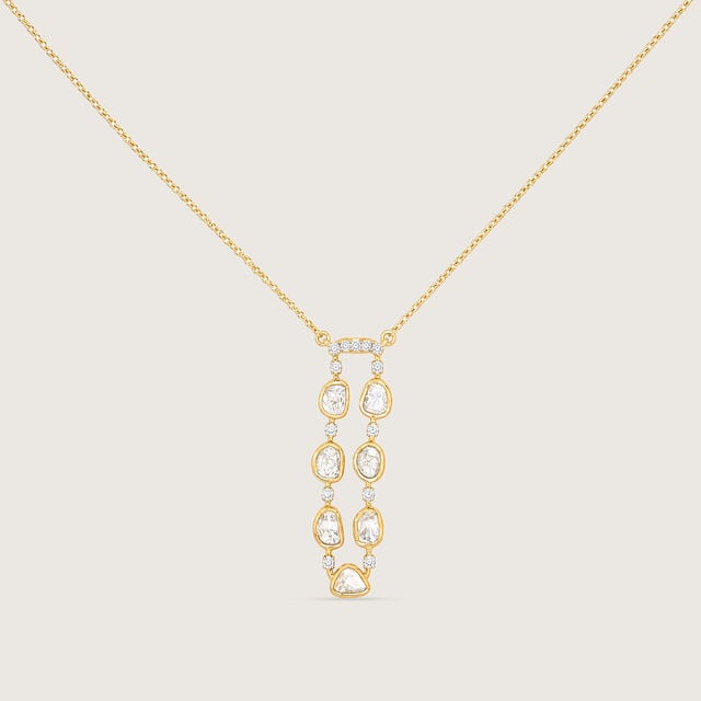 Elegant Cascade Polki Diamond Necklace,,hi-res image number null