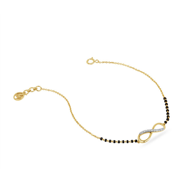 14KT Yellow Gold Diamonds-Are-Forever Mangalsutra Bracelet,,hi-res view 2