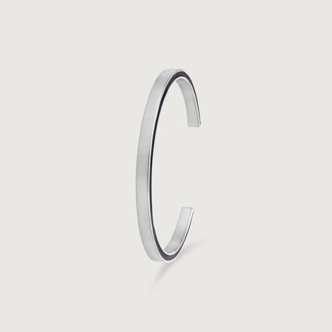 Edgy Noir Silver Bangle