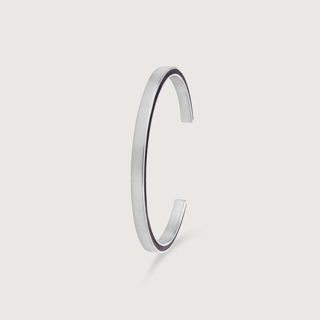 Edgy Noir Silver Bangle,,hi-res image number null