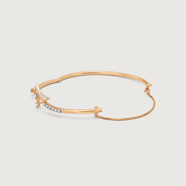 Cosmic Comet Cuff 14KT Diamond Bangle,,hi-res image number null