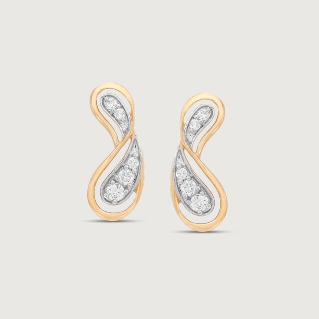 Spark Curl Diamond Stud Earrings,,hi-res image number null