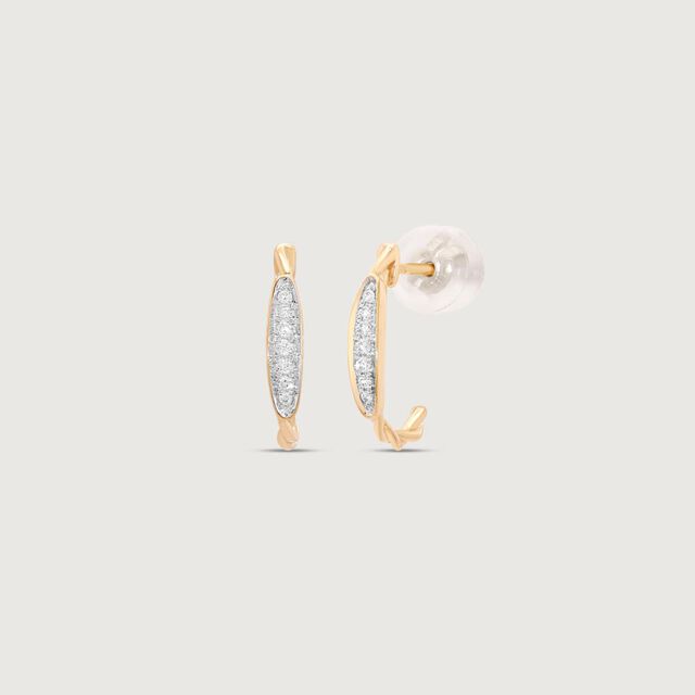 Quiet Gleam Diamond Hoop Earrings,,hi-res image number null