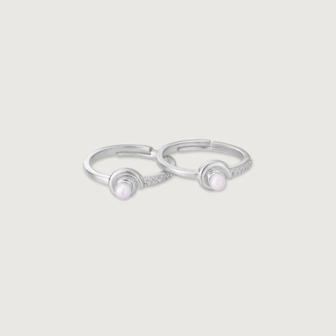 Radiant Duo Silver Toe Ring