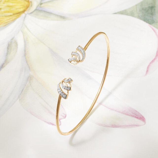Lotus Bloom Diamond Bangle,,hi-res image number null