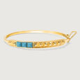 Elevated Pyramid Strip 18KT Arizona Turquoise Bangle,,hi-res view 3